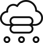 nube conectada a servidores y nodos de red