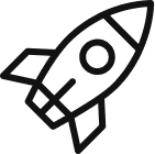 cohete despegando, símbolo de inicio o lanzamiento