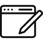 navegador web siendo editada con un lápiz