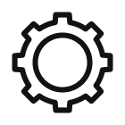 engranaje con símbolos de código y flechas de proceso continuo