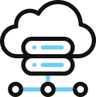 nube conectada a servidores y nodos de red